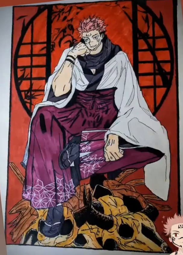 Full-figure marker rendering of Sukuna.